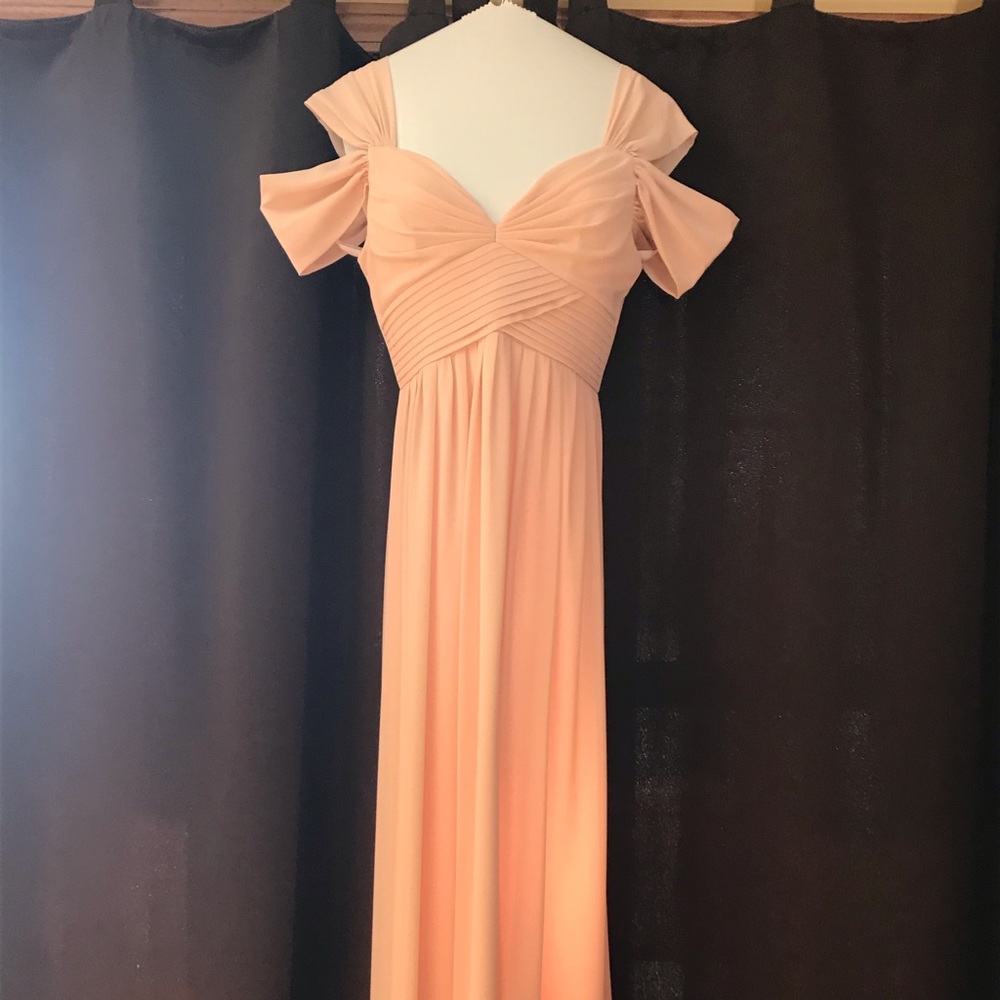 Lulu's Peach Off-Shoulder Maxi Dress